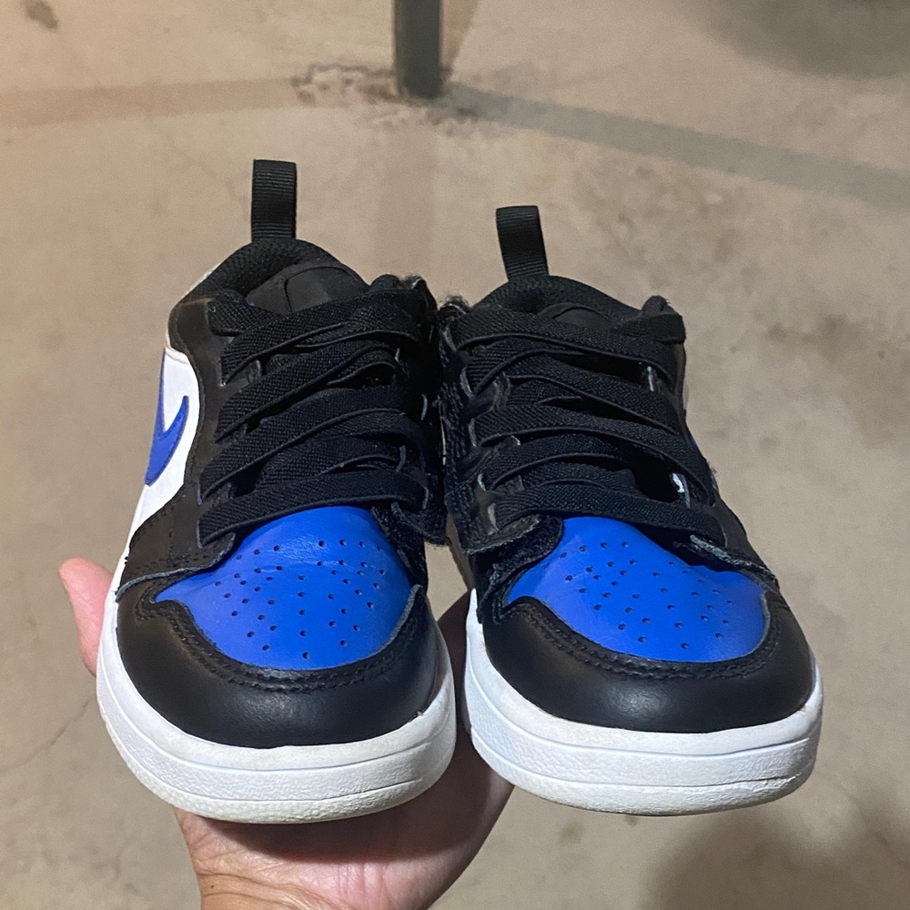 Jordan Low Blue and White Sneakers with Velcro  Boys size 11c